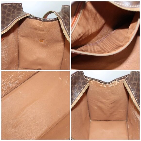 CELINE Macadam Canvas Hand Bag PVC Leather Brown Gold Auth hk2512 - Picture 16 of 16